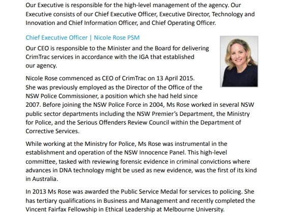 Nicole Rose’s role as the chief executive officer with Austrac.