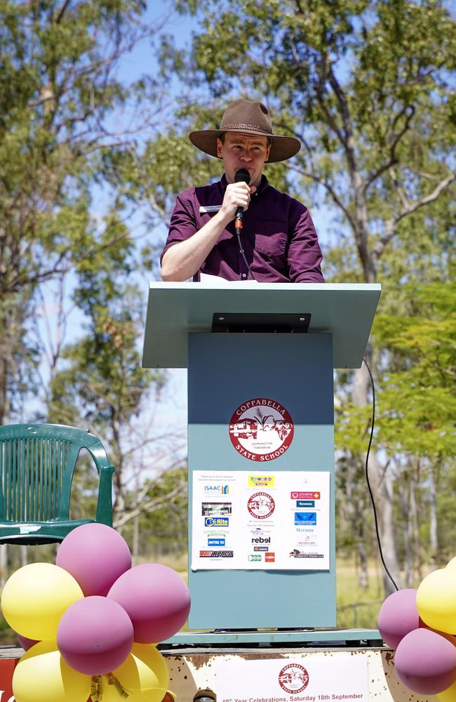 Coppabella State School principal Thomas Corbett at the 40th birthday celebrations of the Bowen Basin school. Picture: Heidi Petith
