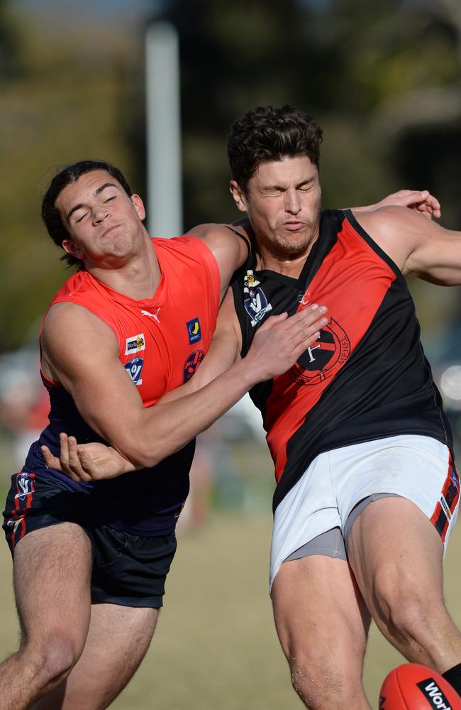 Frankston Bombers and Mt Eliza will play a curtain-raiser to the Frankston-Port Melbourne clash on the Queen’s Birthday weekend. Picture: AAP/ Chris Eastman