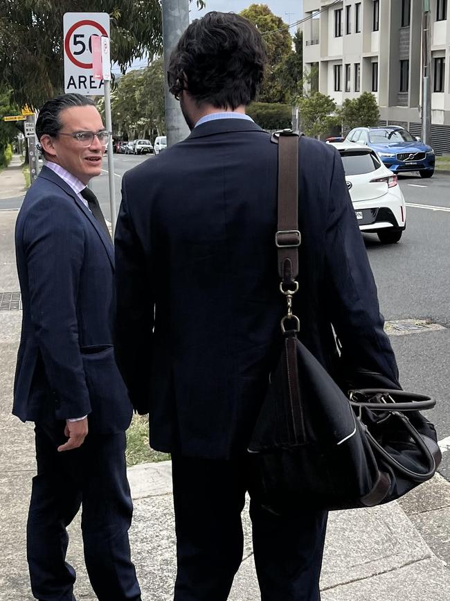 Nelson Arias (left) leaving Waverley court.