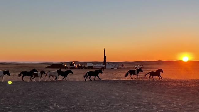 Elixir Energy drilling for gas in the Gobi Desert.