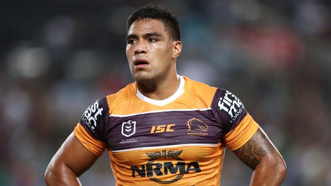 Joe Ofahengaue has signed a contract extension with the Broncos. Picture: AAP Image/Brendon Thorne