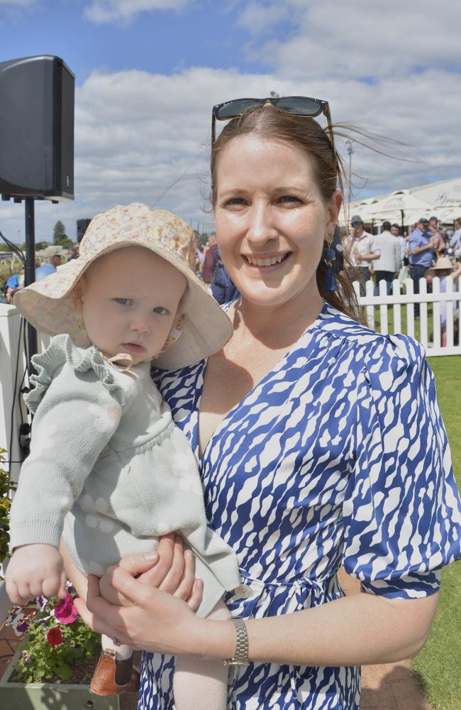 Kerrie Forbes with daughter Bridie at the 2023 Audi Centre Toowoomba Weetwood race day at Clifford Park Racecourse.