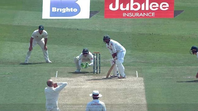 Sarfraz Ahmed takes guard. Picture: Fox Sports