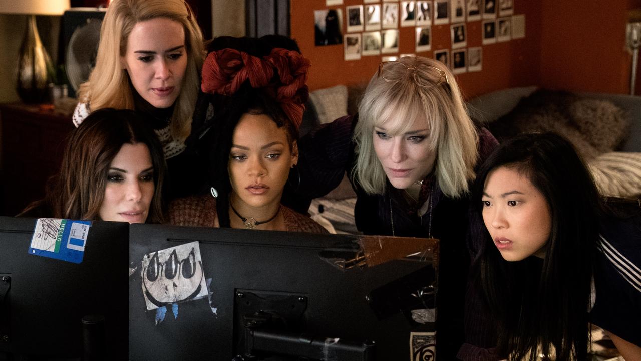 Awkwafina with her A-list co-stars in Ocean’s 8.
