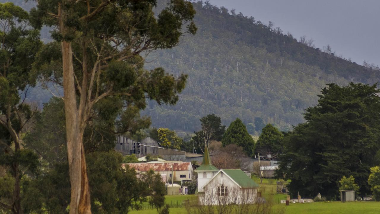 The town of Glen Huon in Tasmania. Picture: Phillip Biggs