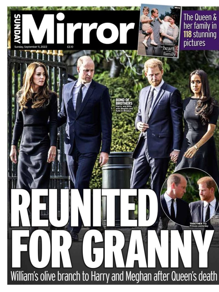 The younger royals were on the cover of all Sunday papers.