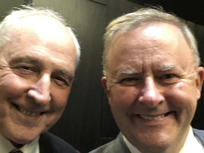 Paul Keating with Anthony Albanese for Strewth . Instagram