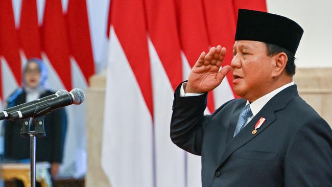 Indonesia's President Prabowo Subianto at the Presidential Palace in Jakarta. Picture: AFP