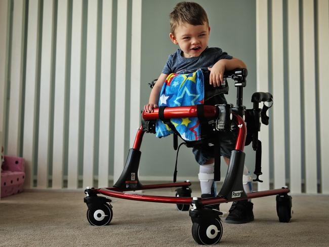 Bobby Webber, at two-years-old, is a quadriplegic.