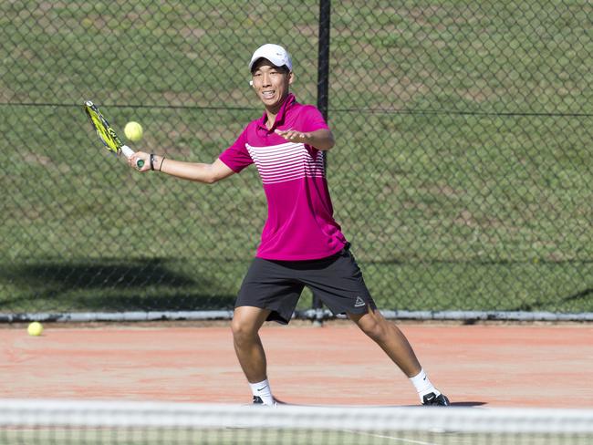 Jonathan Kim.  Easter Gold Cup tennis. Friday, 19th Apr, 2019.