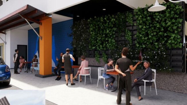 The new cafe on Austin Lane will include a vertical garden and alfresco dining. Picture: Gabbert Design.