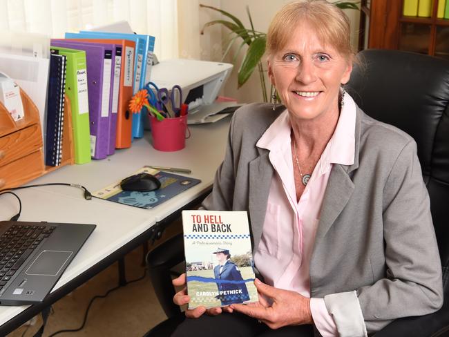 Carolyn Pethick with her book To Hell and Back. Picture: Lawrence Pinder