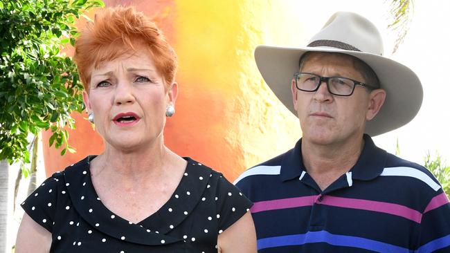 One Nation leader Pauline Hanson and candidate for Sam Cox are campaigning in Queensland, but The Project is missing out on covering their events. Picture: Dave Hunt/AAP