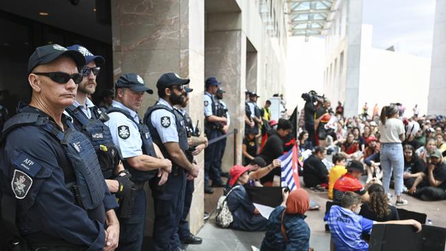 The Sovereignty Day march was organised by Black Peoples Union (BPU) vice-president Leah House. Picture: NCA NewsWire / Martin Ollman