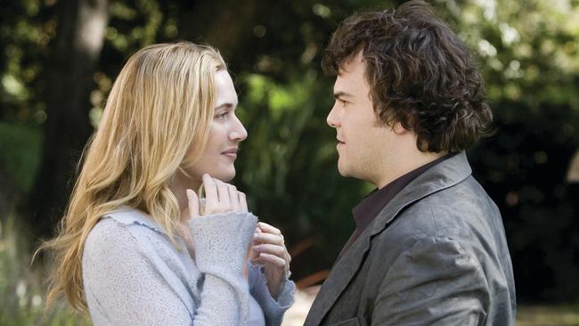 Kate Winslet, who plays Iris, and Jack Black in The Holiday.