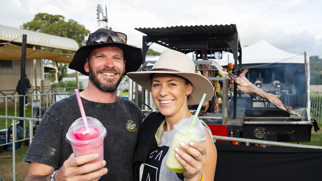 Jeremy Wagstaff and Ellie Mountier at Meatstock at Toowoomba Showgrounds, Friday, April 8, 2022. Picture: Kevin Farmer