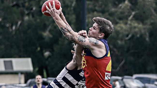 Taylor Hine in action for Diggers Rest. Picture: Aaron Cook