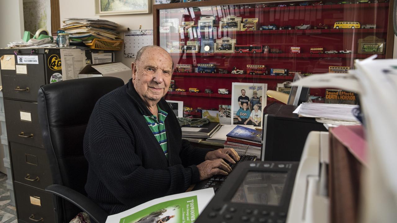 Toowoomba author Don Talbot working on his next book – Volume 8 of Toowoomba Strange and Unusual Tales – in his home office. Picture: Kevin Farmer