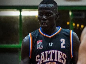 Makuach Maluach had 14 points in the final term against Townsville Heat. Picture: Darwin Salties.