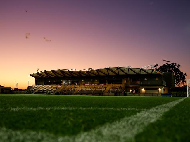 PERTH, AUSTRALIA - DECEMBER 08: General view of Sam Kerr Football Centre as the Sun Sets during the round five A-League Women's match between Perth Glory and Melbourne Victory at Sam Kerr Football Centre, on December 08, 2024, in Perth, Australia. (Photo by James Worsfold/Getty Images)