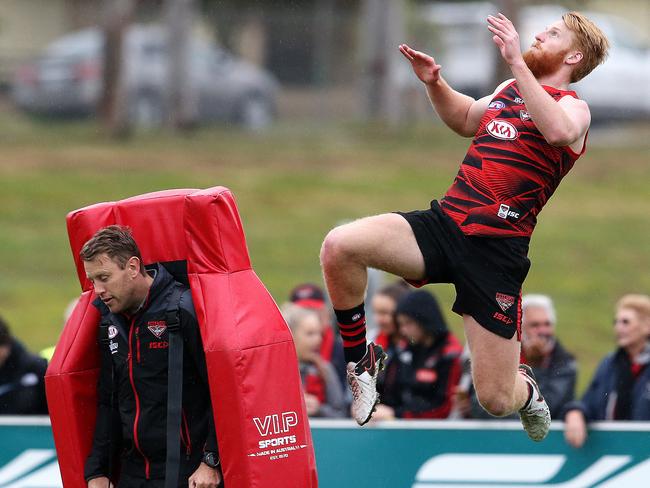 Aaron Francis at Essendon training. Picture: Michael Klein