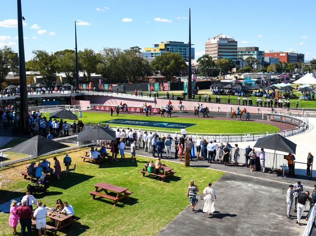 MELBOURNE, AUSTRALIA - MARCH 16: General view of the new mounting yard during The All-Star Mile Race Day at Caulfield Racecourse on March 16, 2024 in Melbourne, Australia. (Photo by Vince Caligiuri/Getty Images)