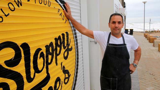 Tarek Ibrahim, the owner of Sloppy Tee’s, whose coffee shop is under the Collaroy Beach club. Picture: John Grainger