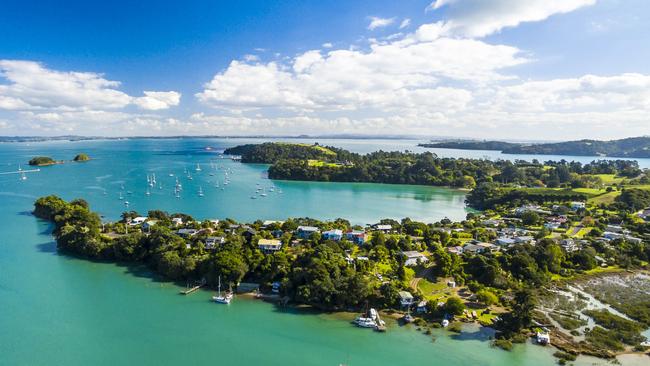 An aerial view of Putaki Bay in Waiheke Island, Auckland / New Zealand Picture: iStock