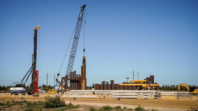 Osborne shipyard rises from the dust at Port Adelaide. Picture: Mike Burton