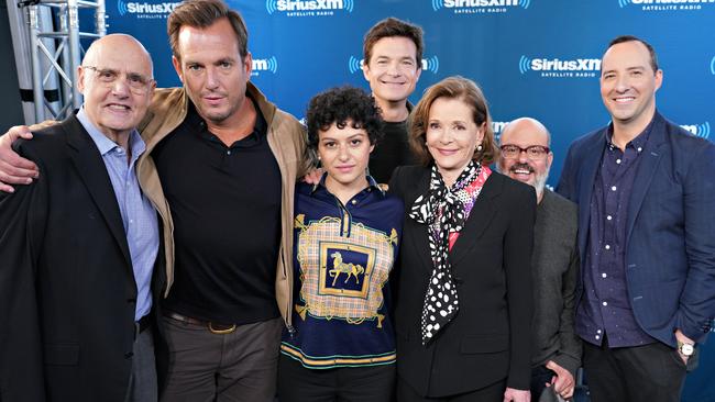 Arrested Development cast members (l-r) Jeffrey Tambor, Will Arnett, Alia Shawkat, Jason Bateman, Jessica Walter, David Cross and Tony Hale. Picture: Getty