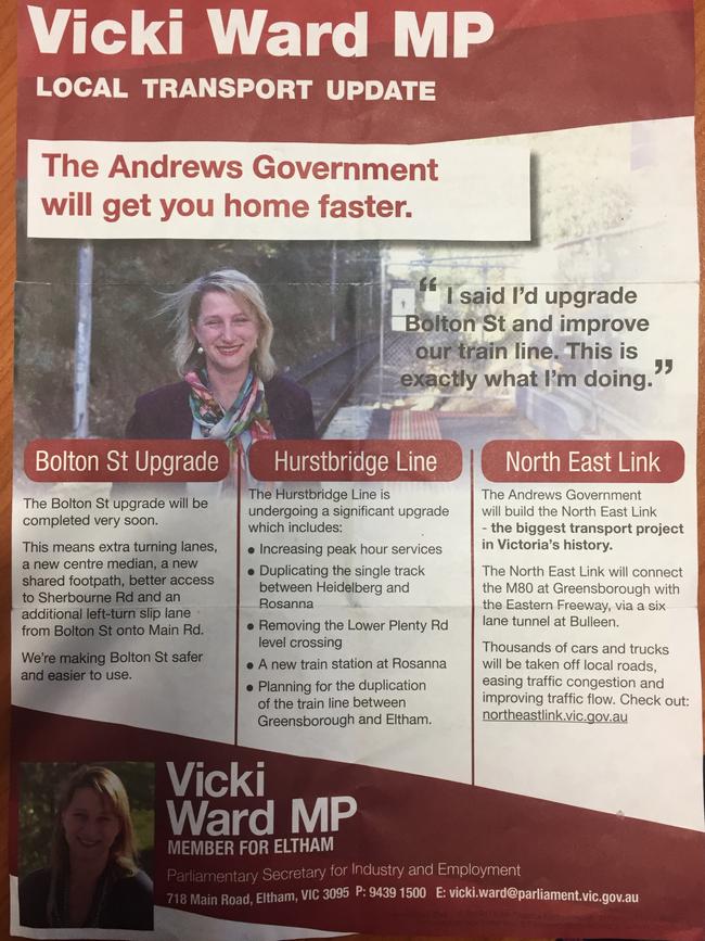 Vicki Ward’s local transport update. Supplied