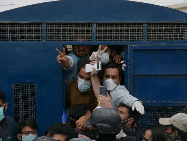 Authorities in Pakistan's southwestern city of Quetta arrested more than 50 doctors protesting against the unavailability of safety equipment, police and physicians. Picture: AFP