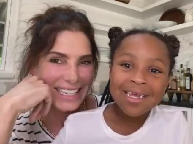 Sandra Bullock and daughter, Laila, who was casually introduced to the world this year after being kept out of the public eye. Picture: Instagram