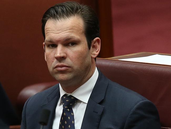 Senator Matt Canavan in the Senate Chamber at Parliament House in Canberra. Picture Kym Smith