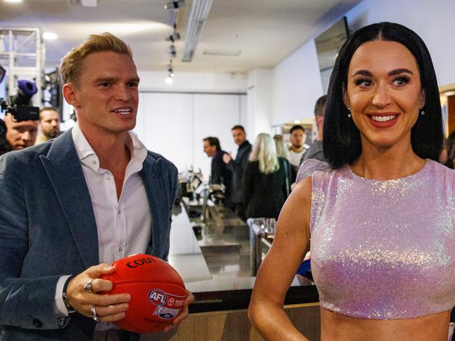 MELBOURNE, AUSTRALIA - NewsWire Photos - 26 September, 2024Katy Perry, Cody Simpson,  for 2024 Telstra Pre-Game Entertainment press conference at the MCG.NewsWire/Nadir Kinani