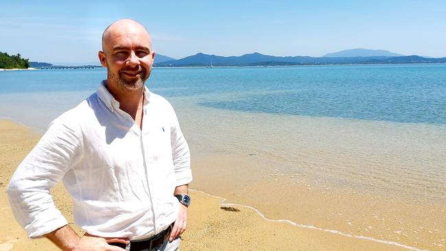 Mayfair 101 founder James Mawhinney on Dunk Island. Picture: Sunday Mail