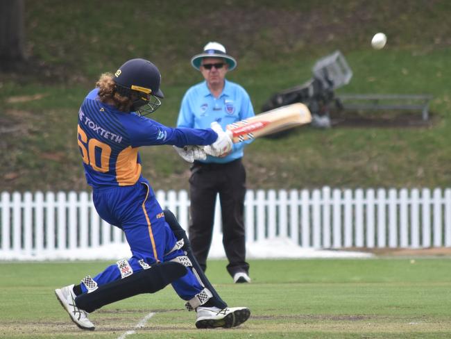 This didn’t end well for Archie O'Hara – caught in the deep by Parramatta’s Jayden Paskaranathan. Picture: Sean Teuma