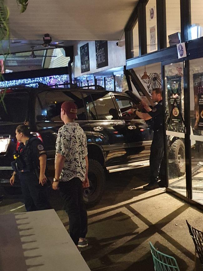 Chaotic scene after the car smashed into Six Tanks.