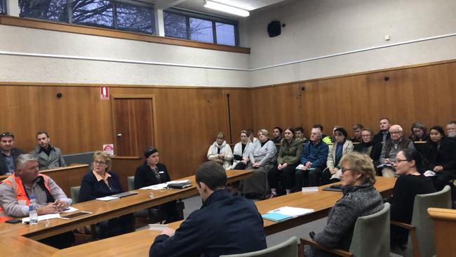 Councillors and the public gallery at last night’s Derwent Valley Council meeting. Picture: DAMIAN BESTER