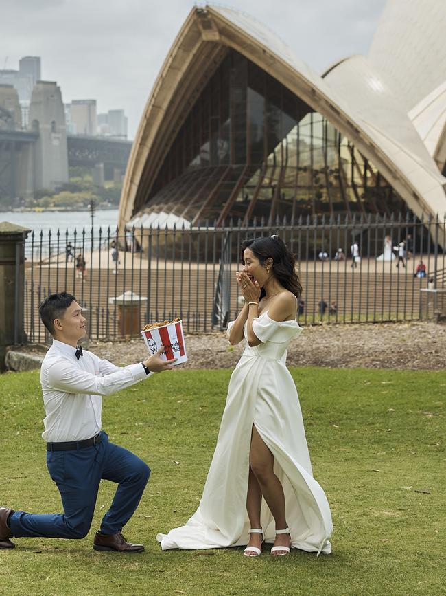 Sydney couple had an $80K KFC-themed wedding package. Picture: Supplied