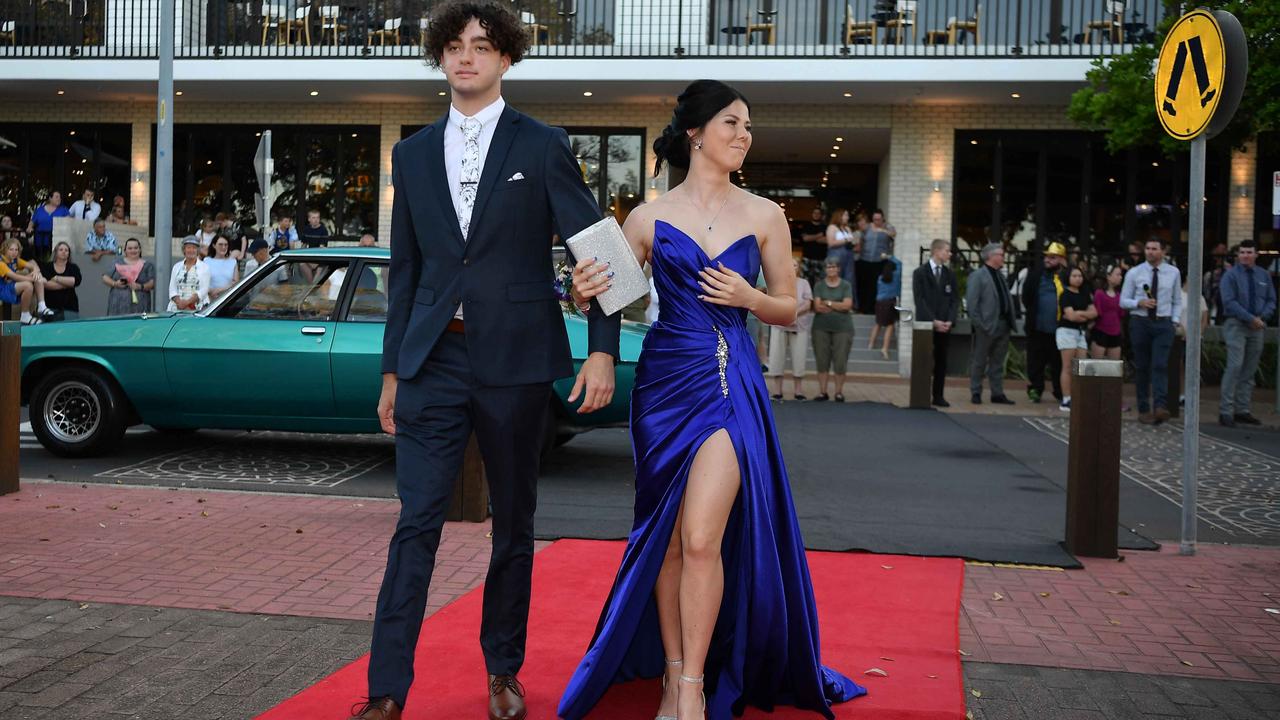 Arrivals at the Urangan State High School formal, Hervey Bay. Picture: Patrick Woods.