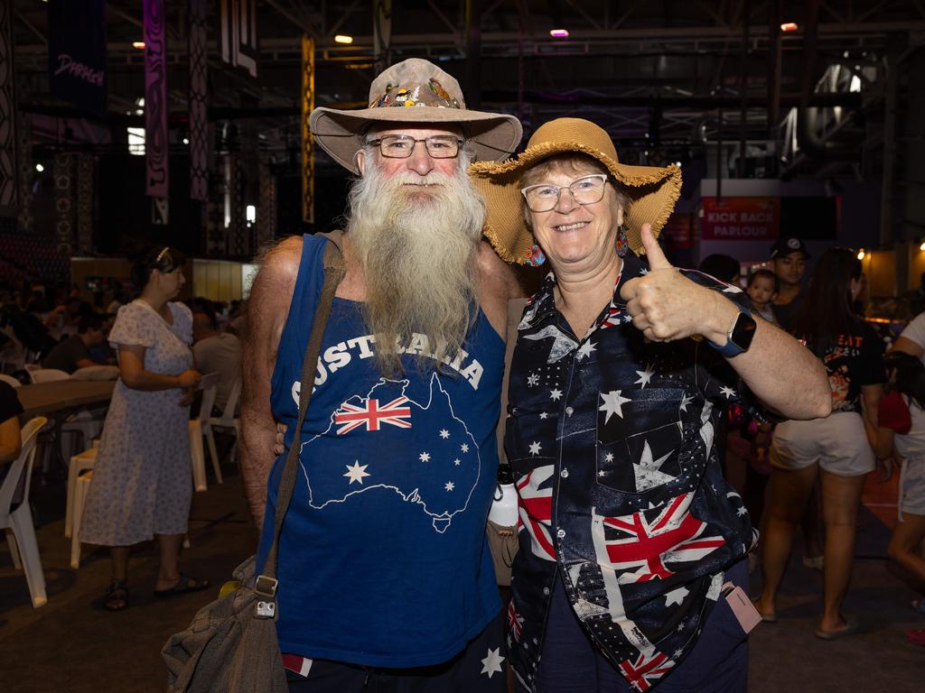 Gregory Wallace and Brenda Leeson at the Festival of Us, held at the Marrara Indoor Stadium on Australia Day, January 26, 2025. Picture: Pema Tamang Pakhrin