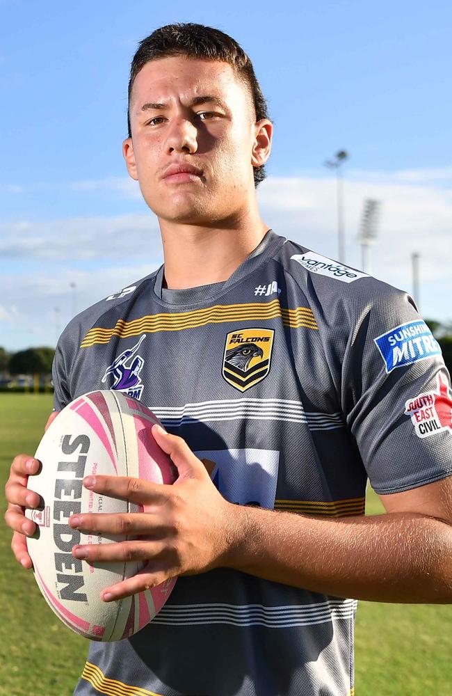 Sunshine Coast Falcons and Mal Meninga Cup player Mason Kira has been revealed as one to watch this season. Picture: Patrick Woods.