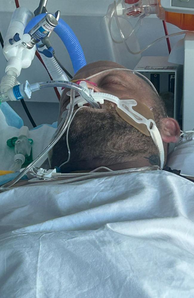 He is in an induced coma after fronting hospital with a stab wound. Picture: Supplied