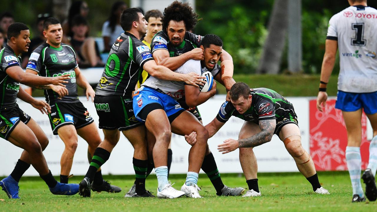 QRL; Pre-season trial – Townsville Blackhawks Vs Northern Pride at Jack Manski Oval. Pride’s Connelly Lemuelu. Picture: Alix Sweeney