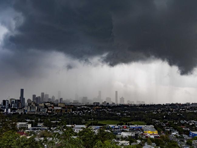 Afternoon storm over Brisbane from Windsor, Thursday, September 12, 2024 - Picture: Richard Walker