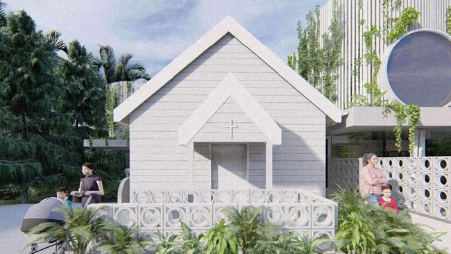 The church’s interior will be adapted to provide a reception/sign-in area, office and staff room. Picture: Brisbane City Council