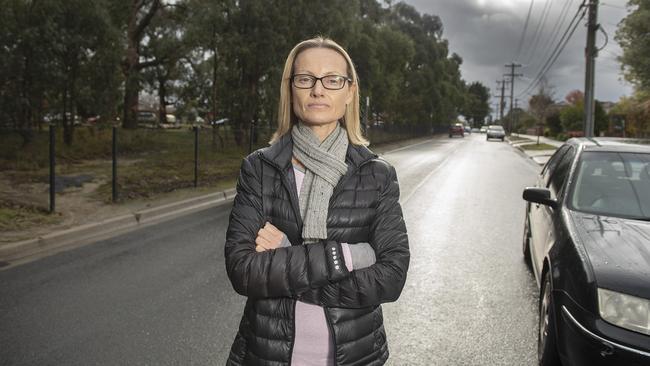 Sharyn McCormack is sick of hoons tearing up and down her street. Picture: Ellen Smith