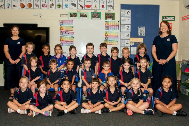 Mackay Christian College 2022 Prep A. (L-R) Back row: Mrs Lotz, Payton, Ericah-Rose, Willow, Chase, Lachlan, Frederick, Henry, Meyer, Pippa, Mrs Flor; middle row: Carter, Macy, Hadassah, Evan, Josh, Olivia, Thea; front row: Chenique, Mia, Jorgia, Addison, Amelia, Madilyn, Jacinta. Picture: Michaela Harlow MKY2022PREP